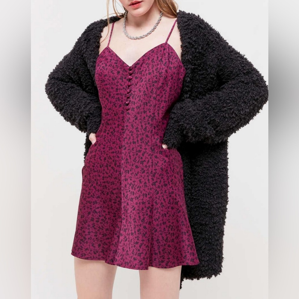 Urban Outfitters UO Mila Button-Front Flare Romper Small fairy grunge Whimsigoth